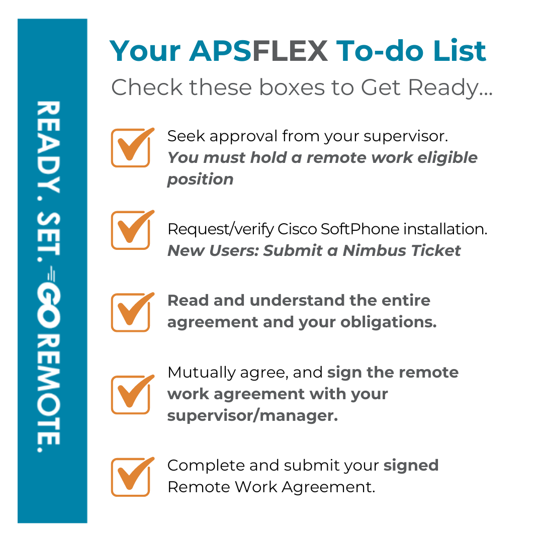 Your APSFlex To-do List